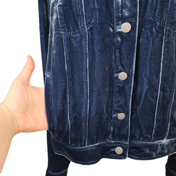Sundance Blue Velvet Silk Blend Jacket Size Medium - Picture 9 of 15
